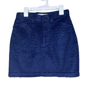 Susana Monaco Fluffy Knit Mini Skirt in Navy Small
